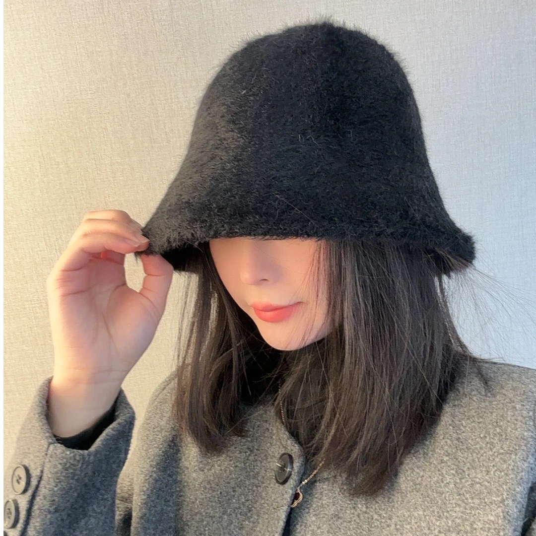 秋冬款水貂毛渔夫帽优雅显时尚千金风