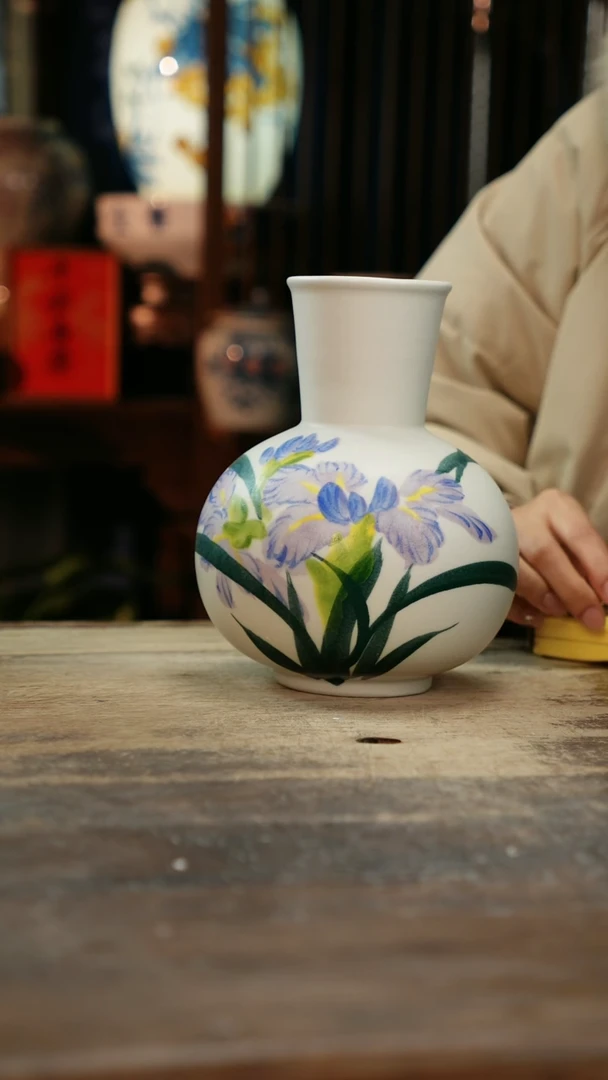 【闪购商品】瓷片景德镇纯手工釉下彩精品花瓶