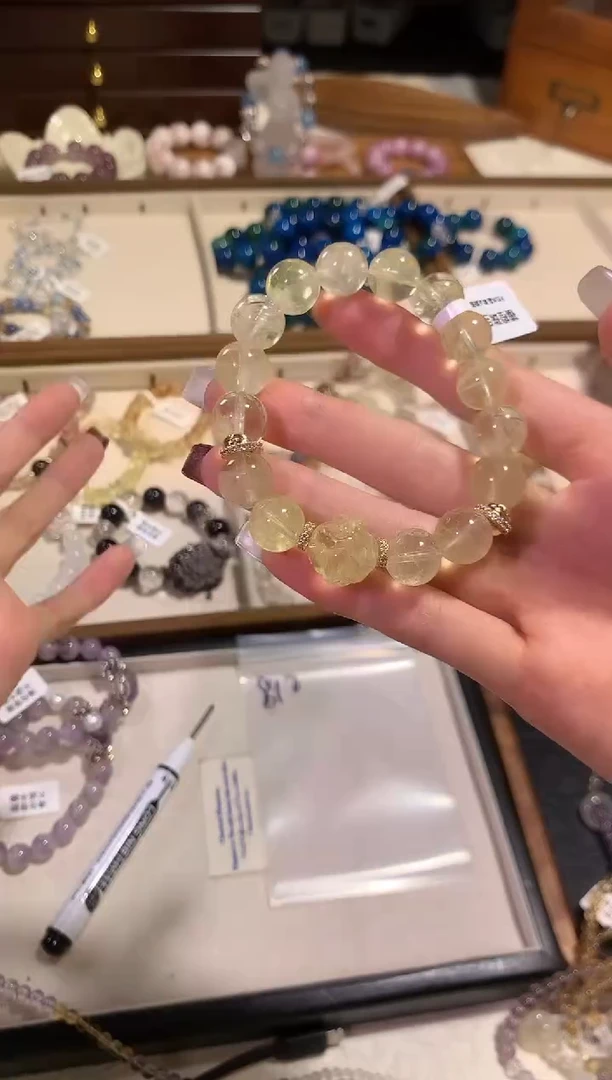 水晶手链合金Y812天然水晶手串 多样性发货