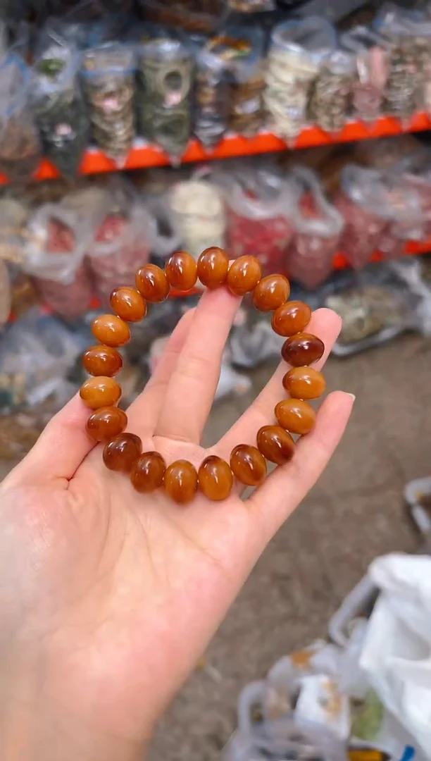 吊坠菩提根/象牙果咖色算盘单圈手串