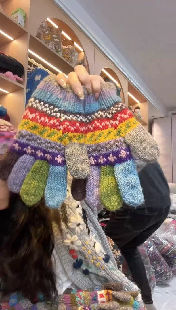 羊毛晶***_纯手工手套736