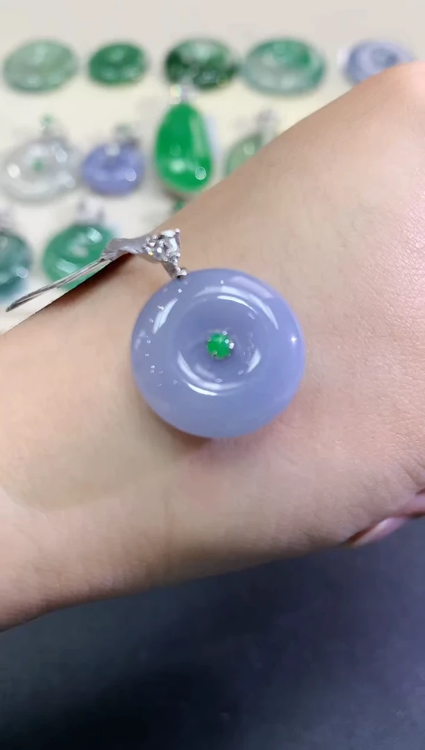 【闪购商品】翡翠颈饰18K金镶嵌B15  多样性一件发货紫货有色差