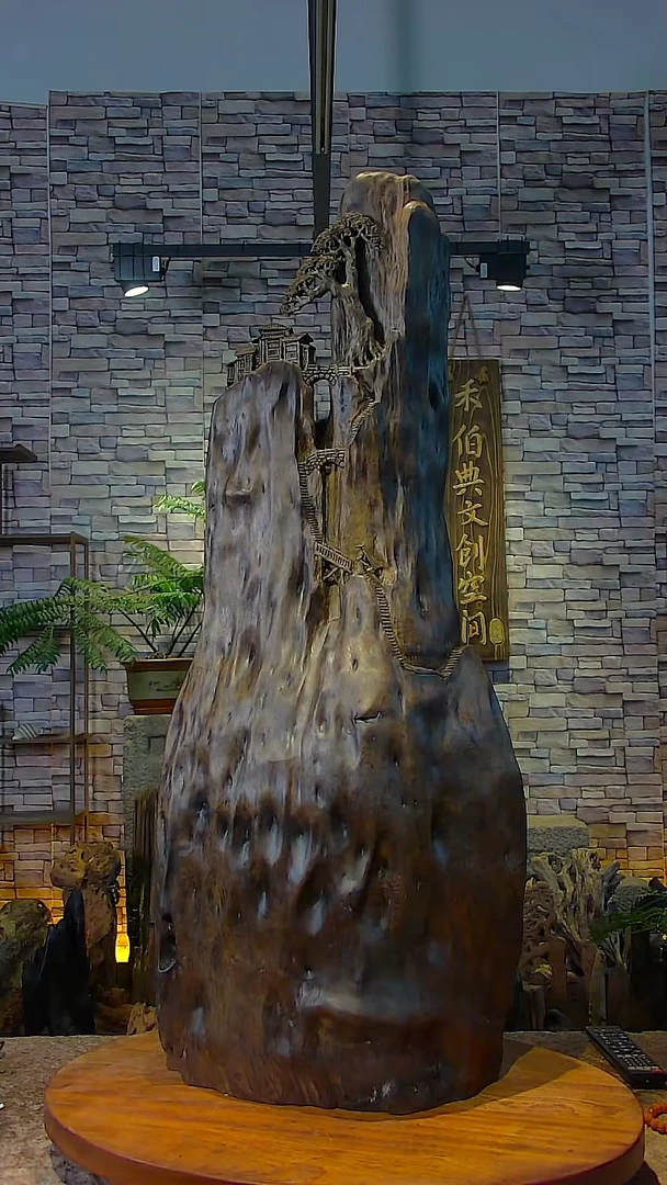 木金丝楠阴沉木山水摆件