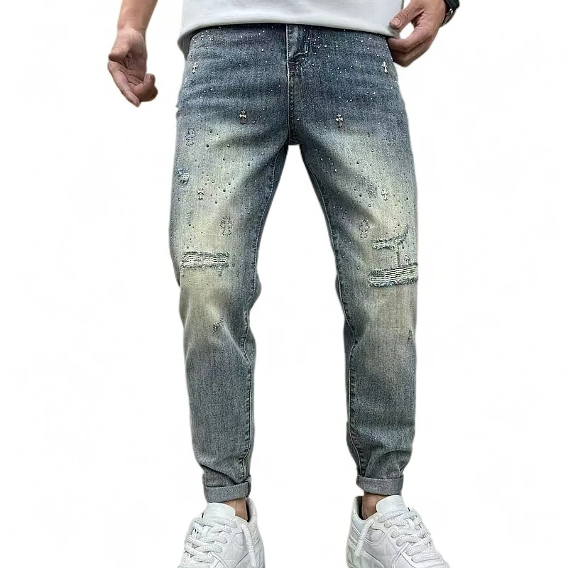 2025春季新品 男士弹力修身小脚牛仔裤 时尚潮牌百搭休闲小脚裤