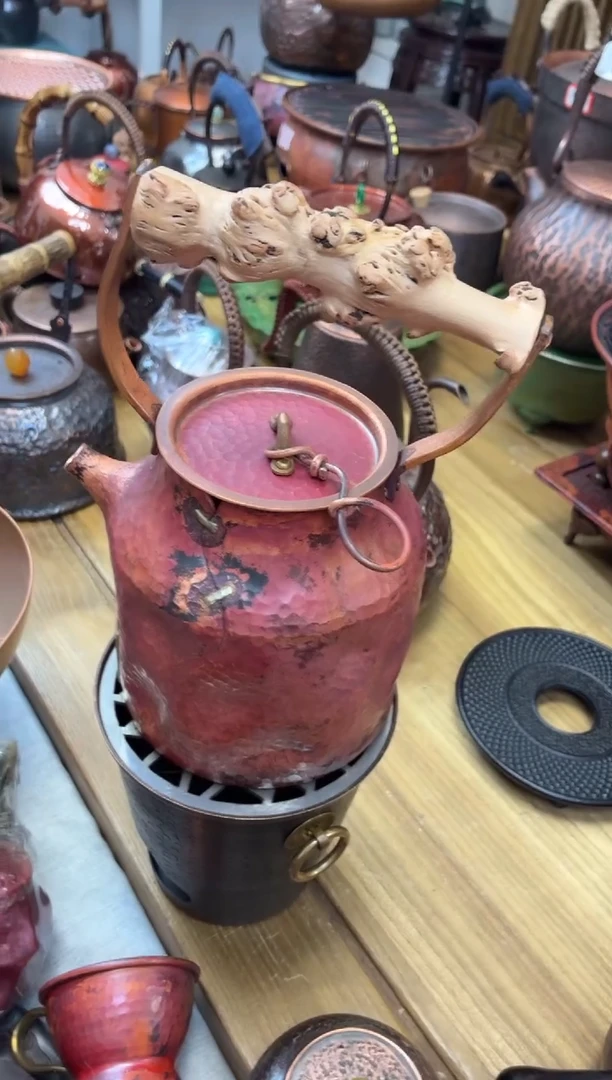 ?****?1升树瘤火烧红提梁小丑壶