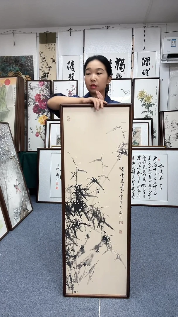 国画42*122实木画框京东包邮手绘