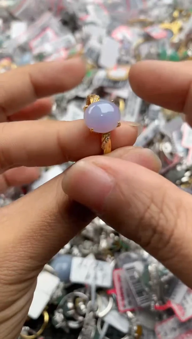 银S925镶嵌戒指翡翠777           1