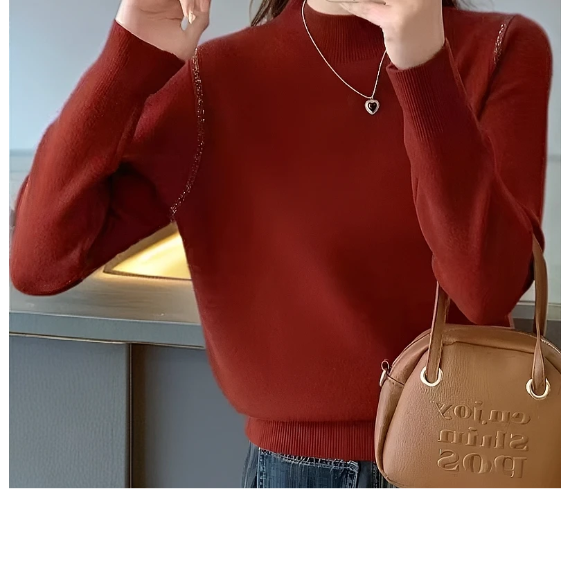 针织衫打底高领秋冬半高领头百搭羊绒保暖加厚冬季显瘦女士修身