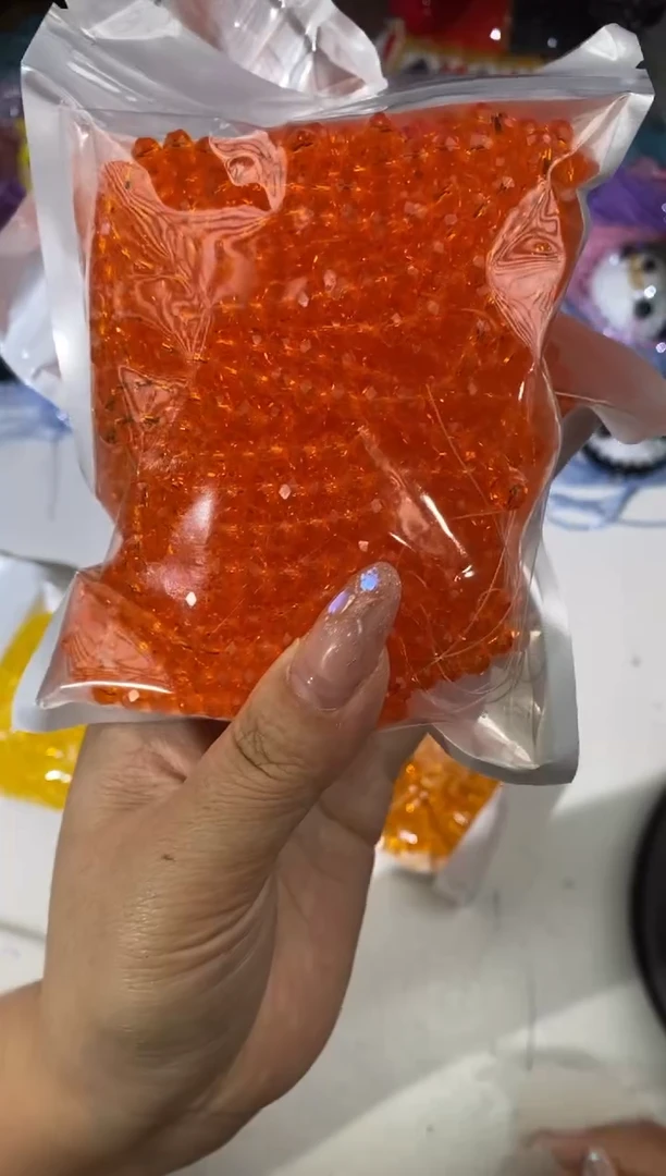 玻璃3092卡6水晶透色橘红10条