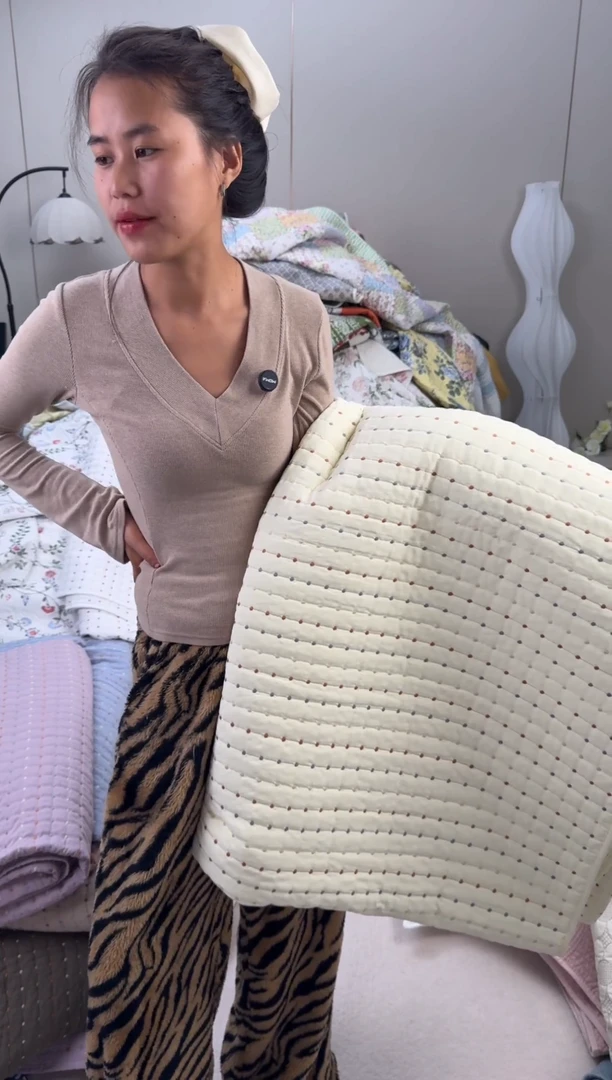 棉米黄色230*250三件套