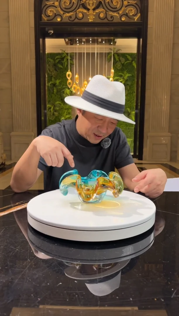 【闪购商品】摆件AJ01036茶金配蓝色铃兰小收纳