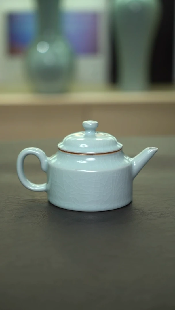 杯子瓷月白德中壶