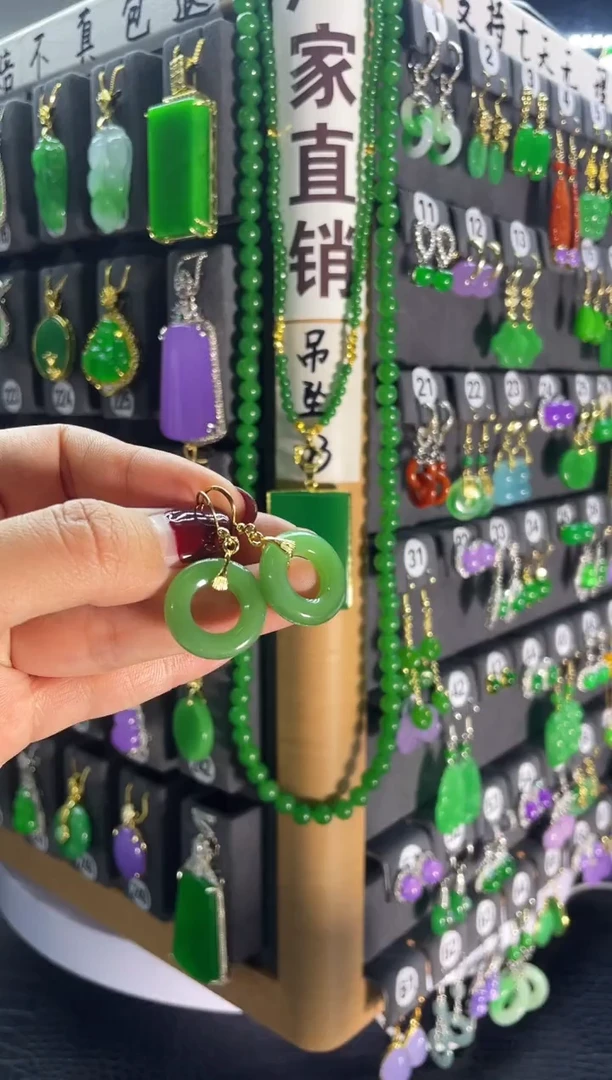 【闪购商品】和田玉耳饰银S925镶嵌010