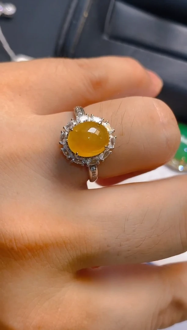 翡翠银S925镶嵌耳饰天然