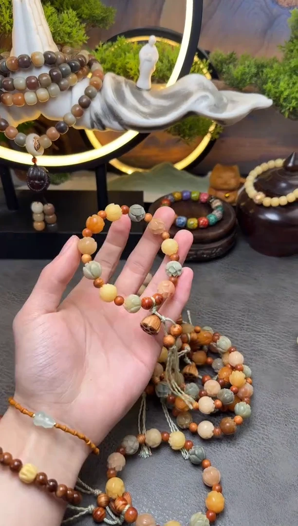 【闪购商品】菩提根/象牙果手串菩提莲花雕刻 手修