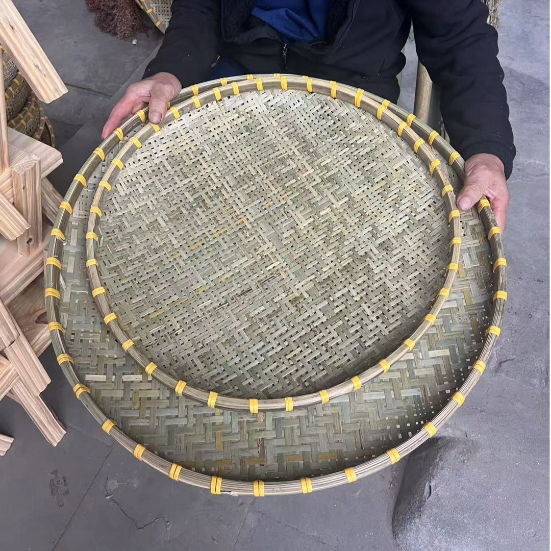竹编收纳大簸箕镂空60/50