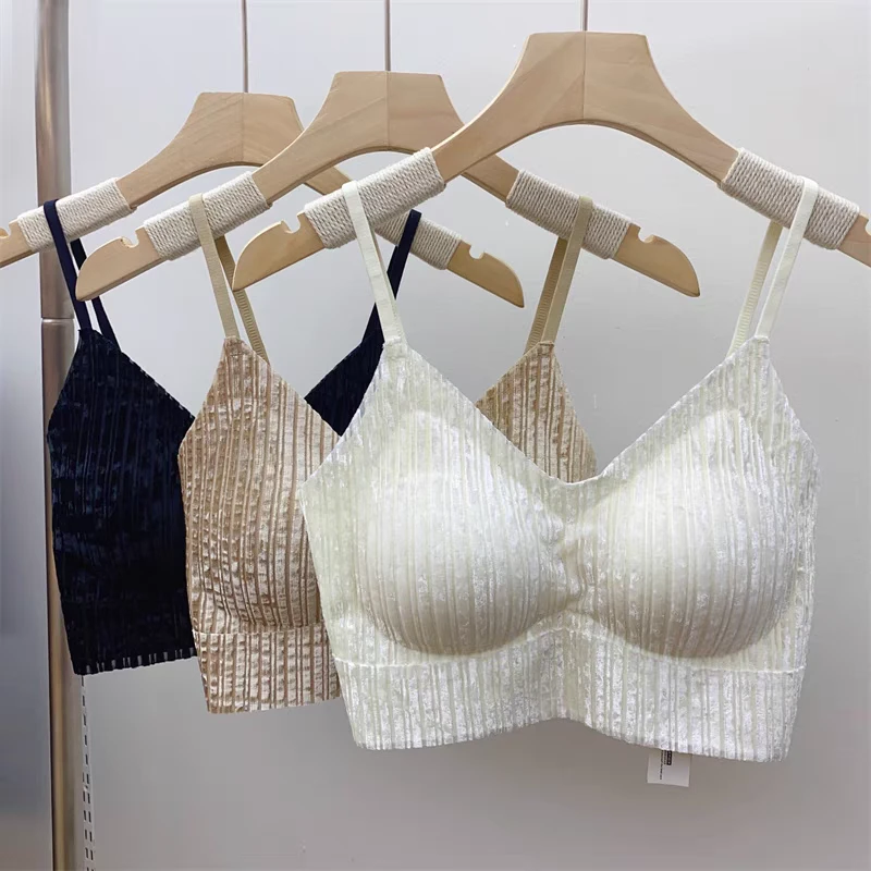 11617#性感丝绒吊带背心