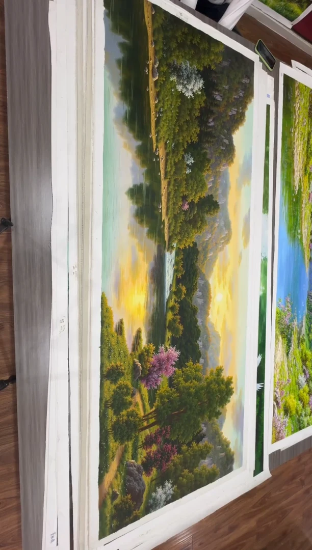 油画【103号】约2.2米*80cm丨朝鲜原创纯手绘孤品油画丨顺丰包邮