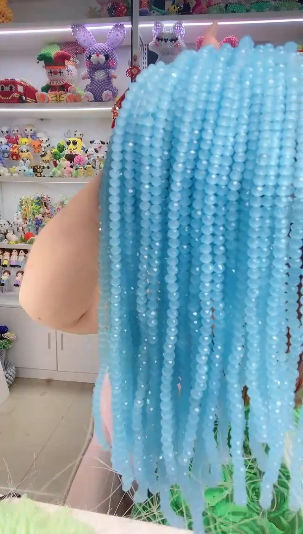 玻璃1425卡6水晶本色玉料天青蓝玉1条