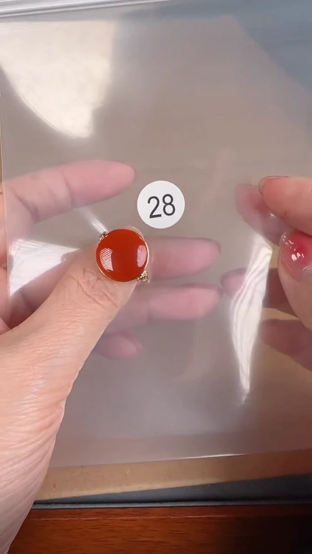 【闪购商品】南红玛瑙戒指18K金镶嵌原矿无优化无裂定制