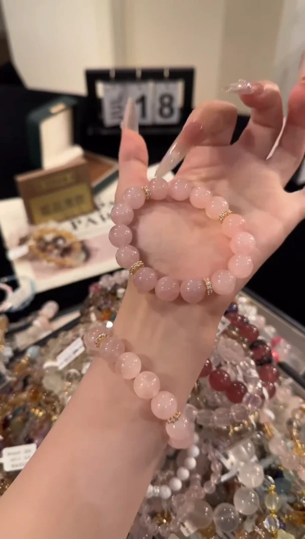 水晶手串合金粉水晶x2062