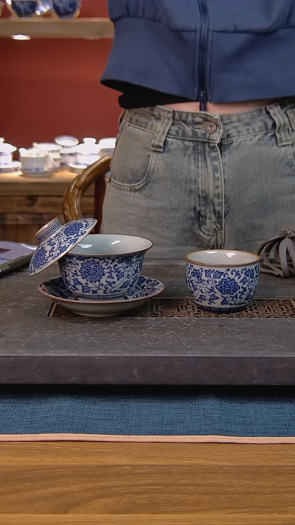 简装家用款2件套 老陶泥开片纹陶瓷茶具