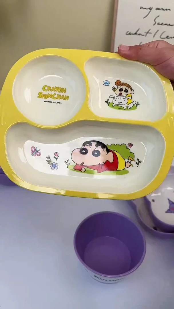 密胺蜡笔小新三格盘