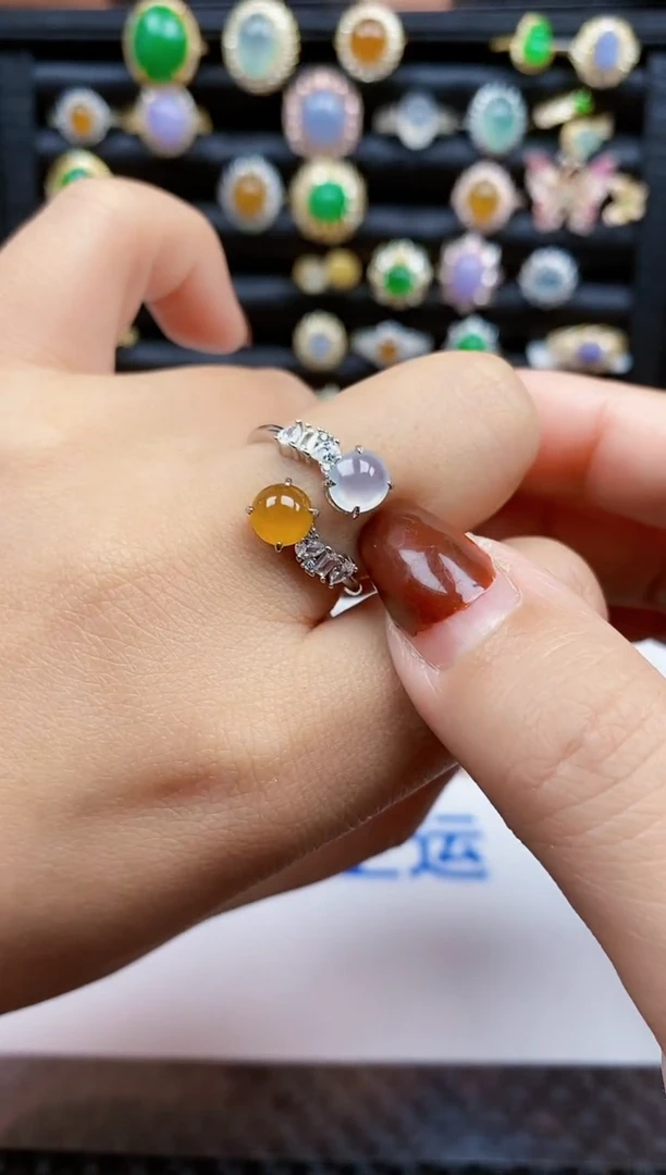 银S925镶嵌戒指翡翠25