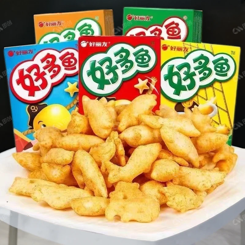 好丽友好多鱼爆款脆香烧烤薯片膨化休闲解馋儿童零食饼干