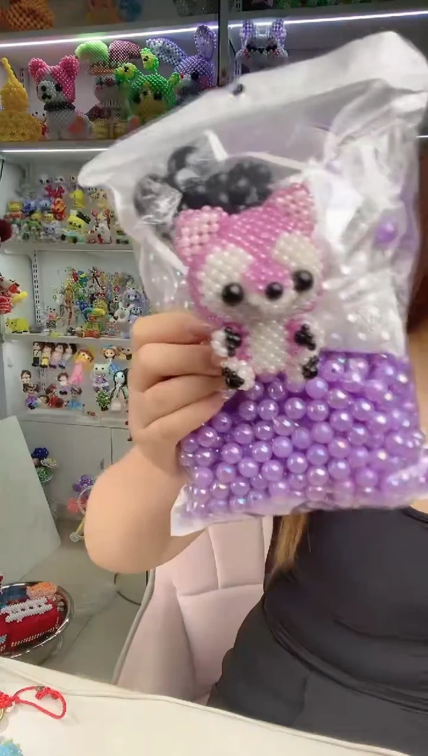 玻璃23112卡12马贝彩小狐狸材料包紫色