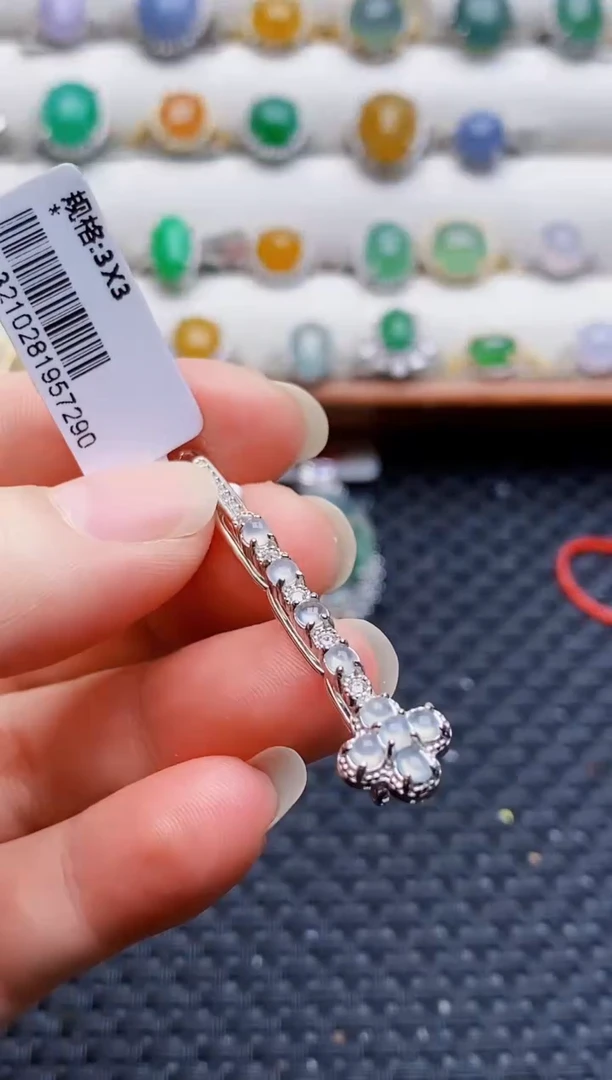 银S925镶嵌戒指翡翠2845