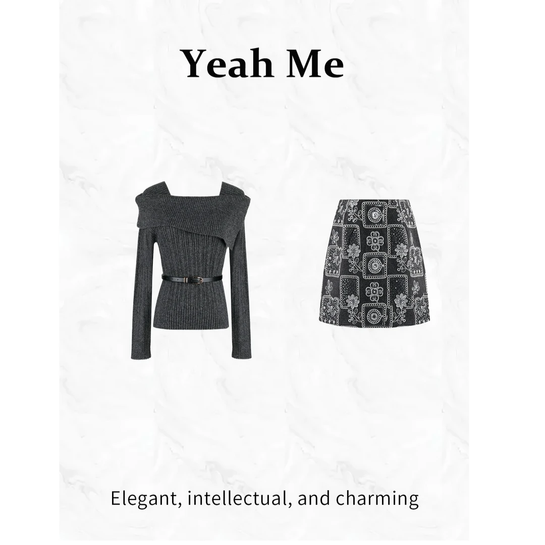 Yeah Me/也觅【晓雾余温】冬季温柔氛围感休闲百搭减龄上衣套装女