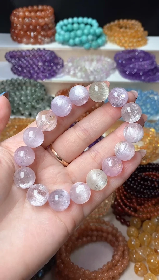 未镶嵌锂辉石手串紫锂辉61.2