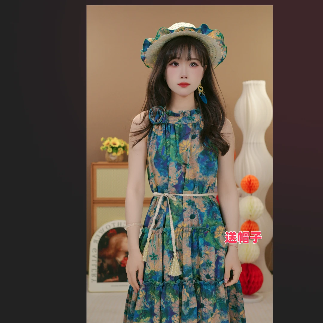 2025年新款亲子装连衣裙夏季碎花气质显瘦时尚设计感