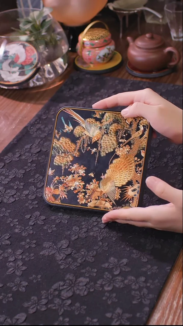 壹藏贰宝百鸟朝凤图案大垫子一片