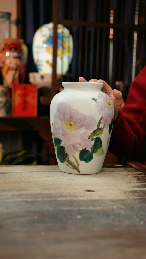 【闪购商品】瓷片景德镇纯手工釉下彩精品花瓶