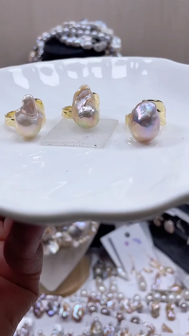 未镶嵌戒指淡水珍珠【纯恬饰品】（多样性发货发一）