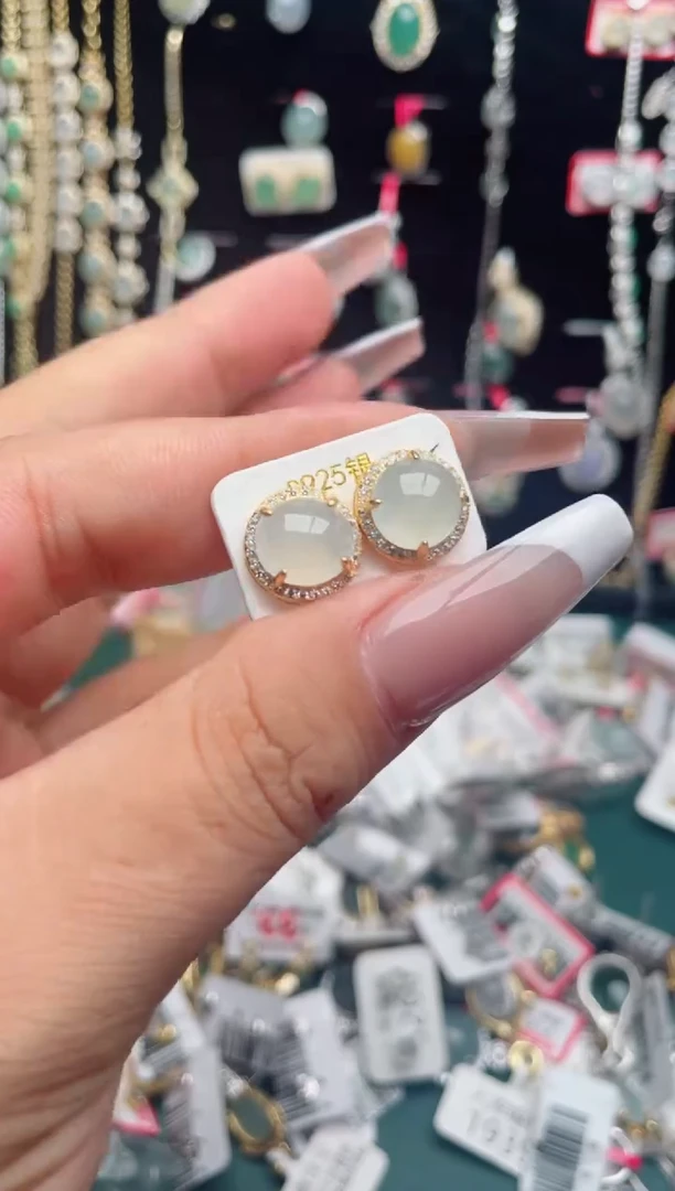 翡翠银S925镶嵌吊坠(不含链)、