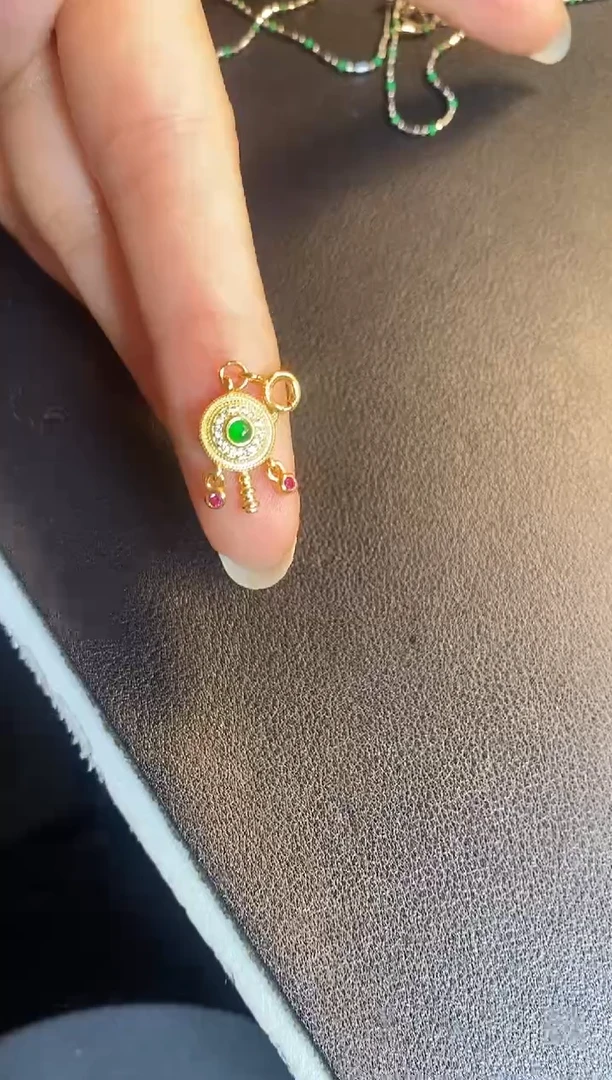 吊坠(不含链)银S925镶嵌翡翠1