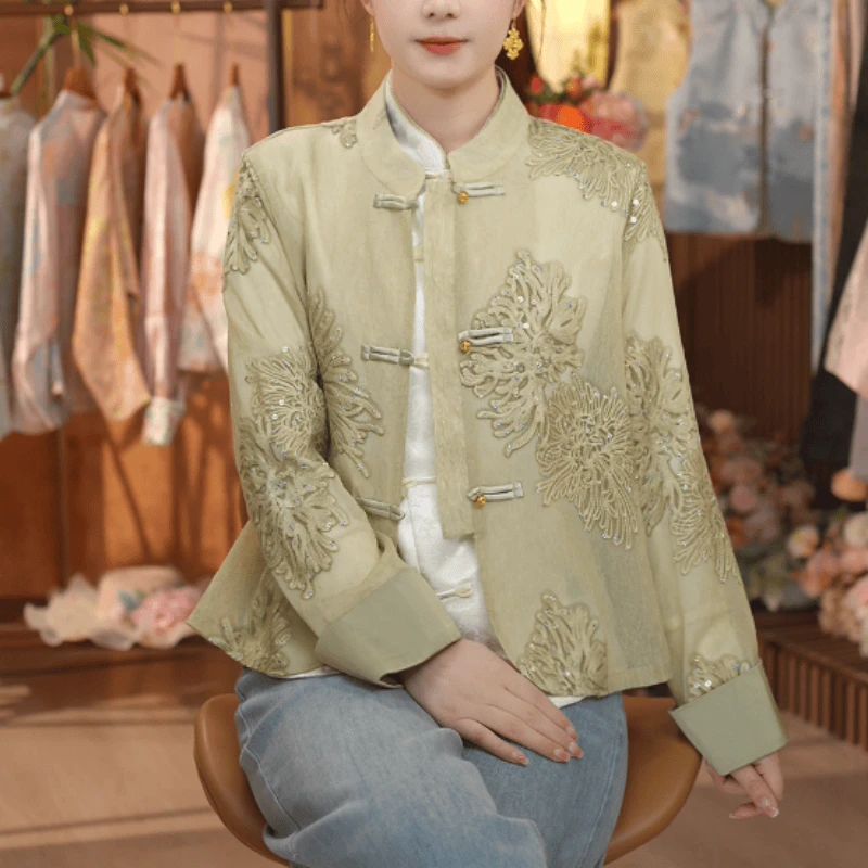 【海珊瑚】新中式国风气质百搭女款春季海珊瑚上衣