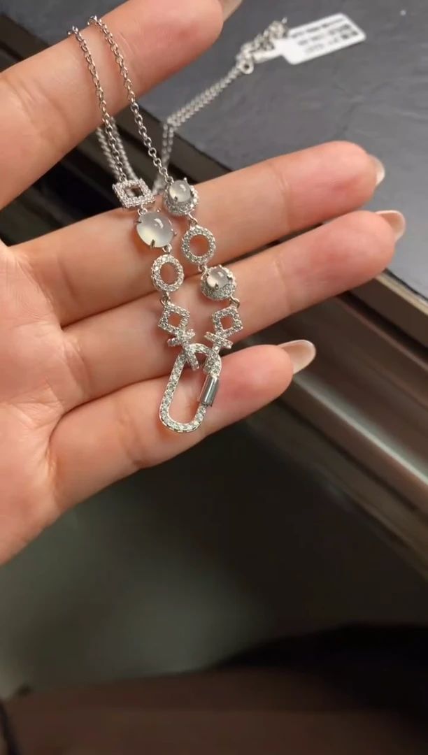 银S925镶嵌戒指翡翠天然A货翡翠