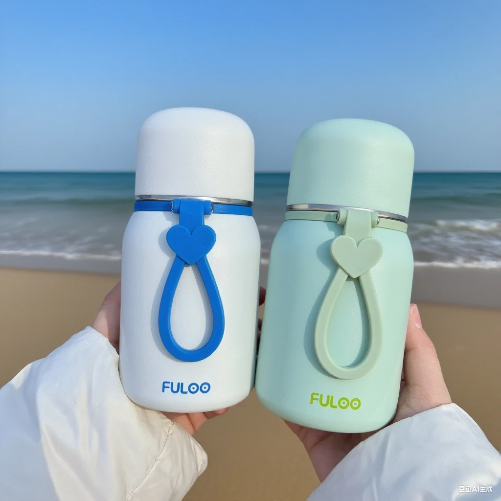 复乐不锈钢直饮吸管户外运动焖茶简约便携茶水分离学生专用保温杯