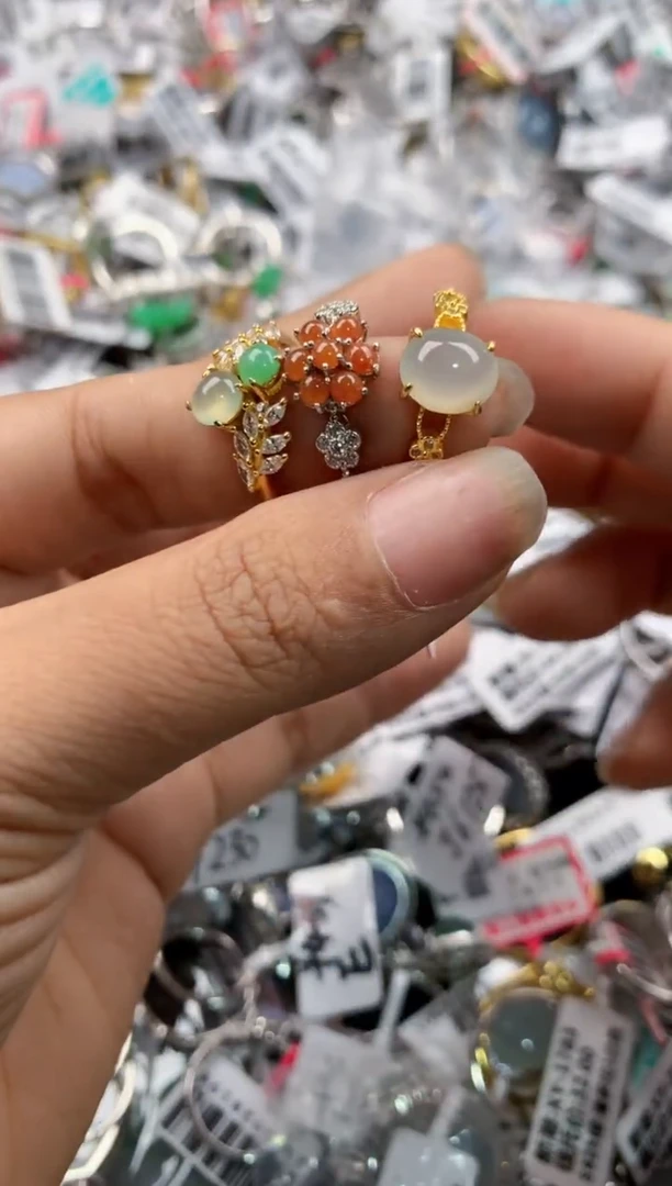 银S925镶嵌戒指翡翠777----9