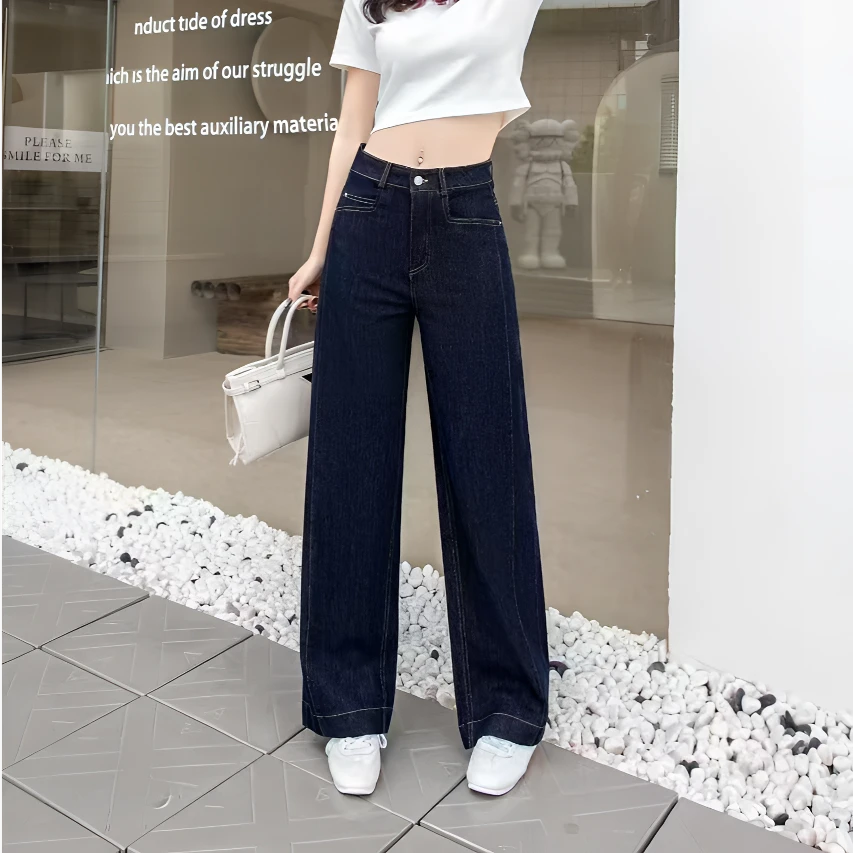 牛仔裤女2025春季新款高腰直筒显瘦