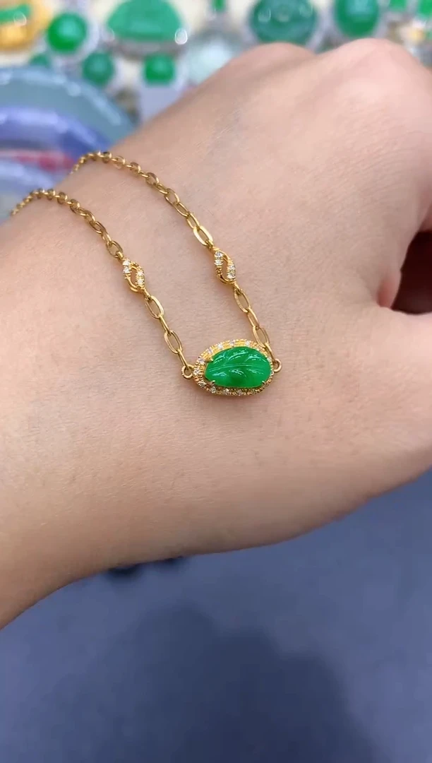 18K金镶嵌手链翡翠412-中国好珍宝