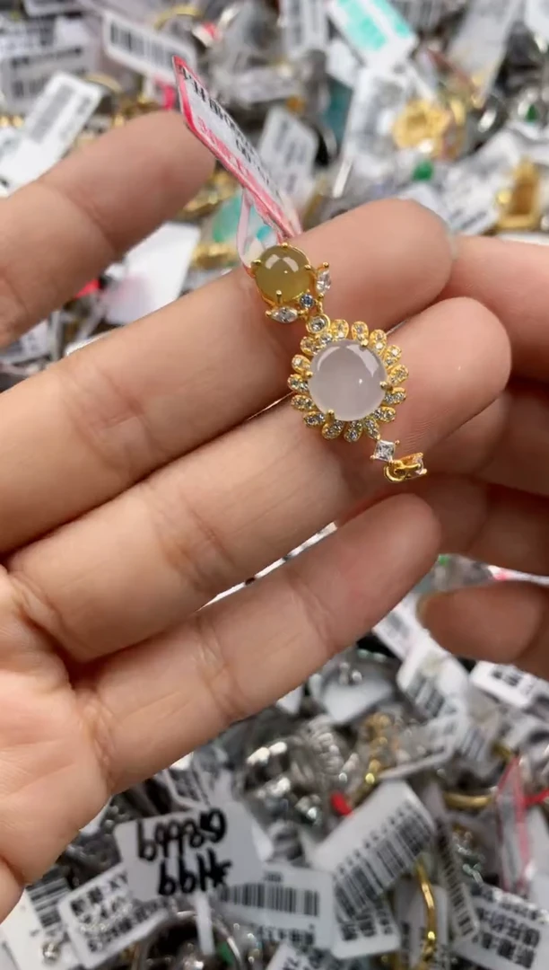 银S925镶嵌戒指翡翠333---5
