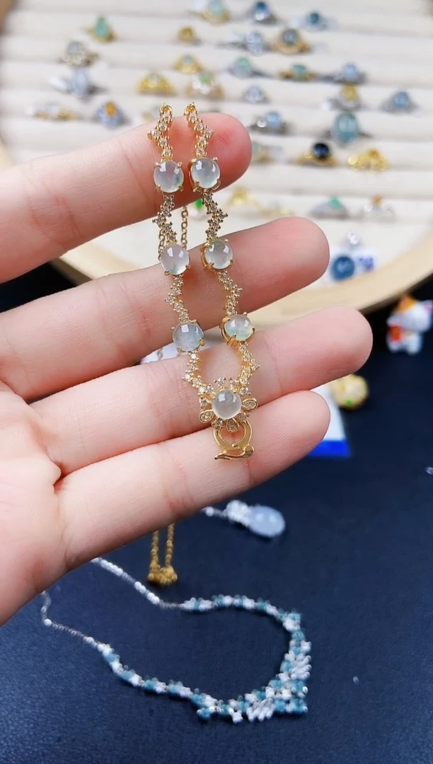 【闪购商品】翡翠颈饰银S925镶嵌46456