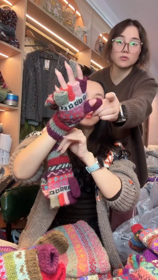 绵羊毛W***8五指手套4970