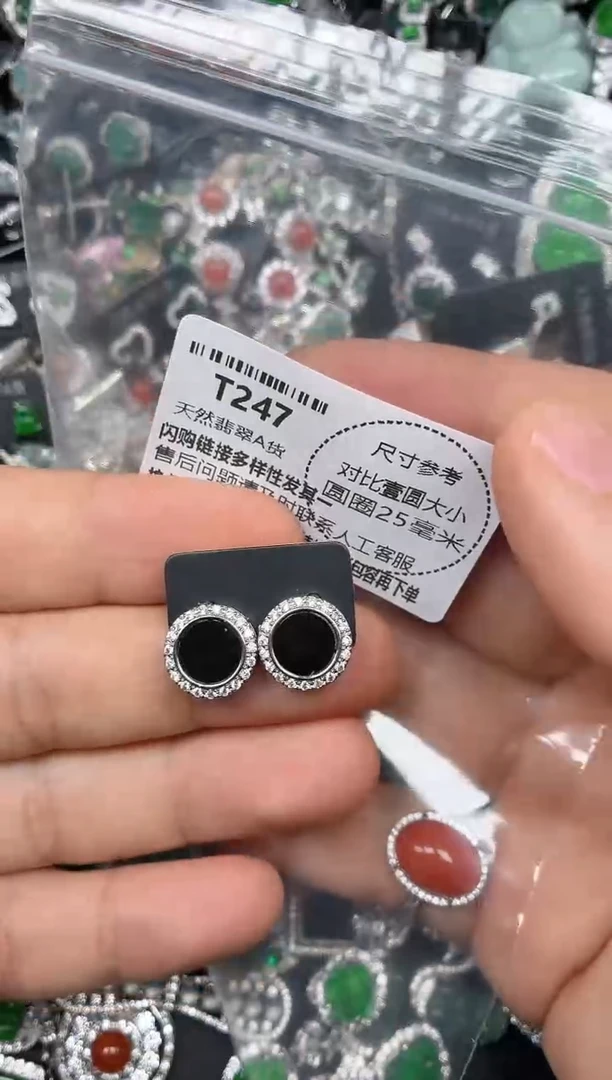 颈饰未镶嵌翡翠T247耳钉