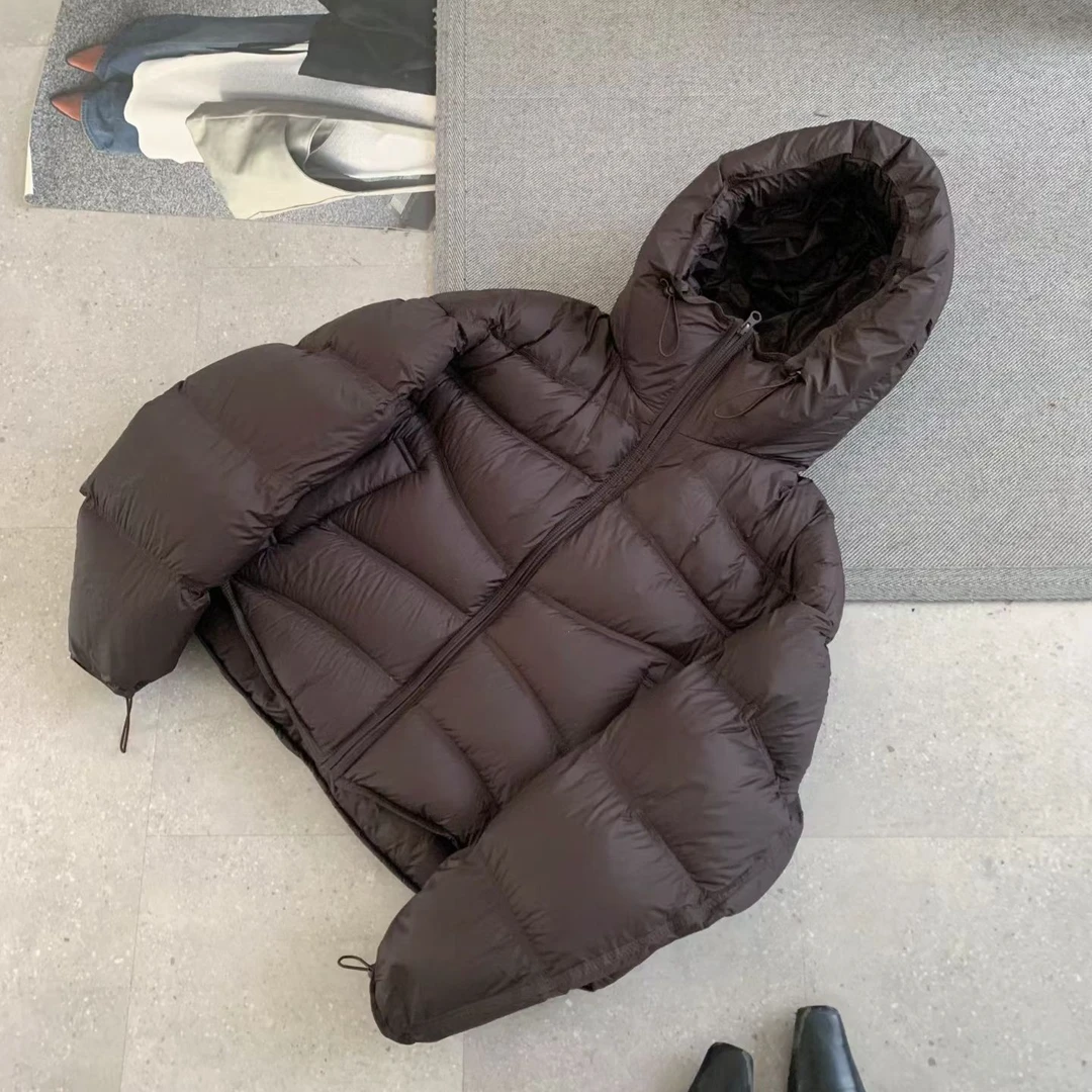 017连帽波浪云朵泡芙面包服90白鸭绒羽绒服